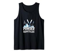 Powder is My Happy Place Skiing Snowboard Tank Top