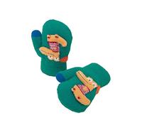 Powder Kids Gloves Cute Crocodile Fluffy Plush Super Soft Winter Mittens - 1 Pair (Aqua)