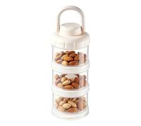 Powder Milk Container - 19.2 * 7.6 * 7.6cm Stackable Leak-proof Portable Storage Bottle | Formula Container With Three Sections | For House Kitchen Bedroom Travel Mother Family Food