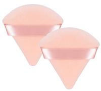 Powder Puff, 2/4 pcs Triangle Powder Puffs for Pressed Powder, Velvet Setting Makeup Puff Powder Sponge with Strap, Reusable Wet Dry Dual-use Face Make Up Cosmetics Cleansing Beauty Make-up Puff Pink