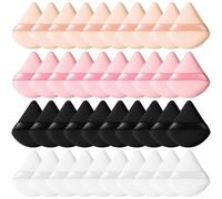 Powder Puff, 40 Pieces Triangle Powder Puff for Pressed Powder, Mini Powder Puff, Pink Setting Powder, Makeup Powder Puffs, 6.5 * 7 * 1.1cm