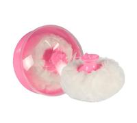 Powder Puff - Body Container Box, Dispenser Case, Secure Twist Lock Lid, Soft Plush Applicator Tool, Bath Skincare Accessories, Large White Jar for Women Kids Children Post Shower