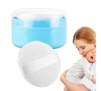 Powder Puff Case - Portable Bath Dusting Storage for babys | After-Bath Body Powder Puff with Container Case, Perfect for Travel Beach Home and Daily Use, 9x9x6cm