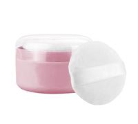 Powder Puff Case - Round Cosmetic Jar, Personal Care Canister | Lightweight Body Dust Box, Portable Puuff Dispenser with Lid for Hygienic Loose Blend Application For Bathing Powder Skin Use