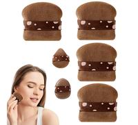 Powder Puff Set, Makeup Sponge Beauty Blending Puff, 6pcs Washable Make Up Blendings Sponges, Cosmetic Tools for Powders, Highlighter, Bb Creams, Cc Cream, Soft, Yellow, Coffee
