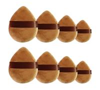 Powder Puff - ShiningUU 8-Piece Set 4-Size Soft Triangle Makeup Sponges | Plush Beauty Blender for Dry & Wet Foundation, Concealer & Loose Powder (Brown)