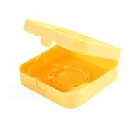Powder Puff Storage Box Home Travel Portable Fashionable Breathable Makeup Puff Container Case for Women (Yellow)