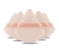 Powder Puff Z'OREYA 6 PCS Makeup Face Soft Triangle Puffs for Loose Mineral Body Velour Cosmetic Foundation Sponges Blender Beauty Tools(Nude)