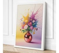 Powder Roses Explosion Canvas Wall Art Print 18x12 Inch | Ready to Hang, Gallery Wrapped, Fade-Resistant Inks, Securely Packaged, UK Made