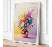 Powder Roses Explosion Canvas Wall Art Print 18x12 Inch | Ready to Hang, Gallery Wrapped, Fade-Resistant Inks, Securely Packaged, UK Made