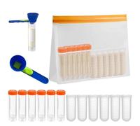 Powder Scoop Set, 12 Pieces Protein Powder Storage, Milk Powder Storage Box, Reusable Container for Dietary Supplements to Take, 2 Spoons, 1 Carry Bag, Fitness People