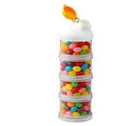Powder Storage Container,4-Ply Portable Reusable Stackable | Snack Container Formulators to Take With - For, Kindergarten, Travel, Vacation, Car, On The Go