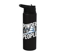 Powder to The People - Funny Freerider Skiing Snowboarding Stainless Steel Insulated Water Bottle