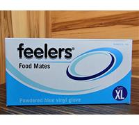 Powdered Disposable Vinyl Gloves - XL Blue - 100 Pack