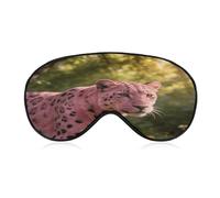 Powdered Leopard Shadow Sleep Mask Block Light Eye Sleep Shade Cover Comfortable Lightweight Sleeping Blindfold Soft Breathable Night Eye Cover Adjustable Band Eye Mask for Men Women