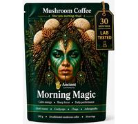Powdered Mushroom Coffee Instant Complex with Ashwagandha Lions Mane Chaga | Lab-Tested, 15:1 Extract Potency, 30% Beta Glucans, Instant, Decaf Arabica, Calm Focus, Sharp Energy, 30 Servings.