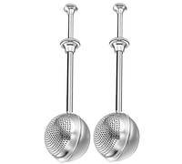 Powdered Sugar Shaker Duster, 2 Pieces Stainless Steel Sugar Shaker, Flour Powder Filter, Flour Shaker, Stainless Steel Handle Dusting Wand for Sugar Flour and Spices, Tea Strainer Steeper