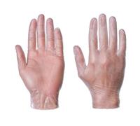 Powdered Vinyl Latex Free Medical Dispoble Gloves - Box of 100 (Large, Clear)