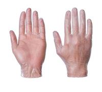 Powdered Vinyl Latex Free Medical Disposable Gloves - Box of 100 (Medium, Clear)
