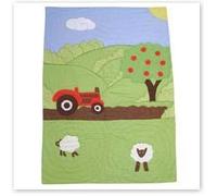 Powell Craft Boys Farm Cot Bed Patchwork Quilt/Bedspread