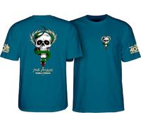 Powell Peralta Mike McGill Skull & Snake T-Shirts, Galapagos Blue 40th Anniversary, 3XL