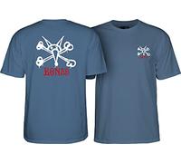 Powell Peralta Rat Bones T-Shirts, Slate Blue, M