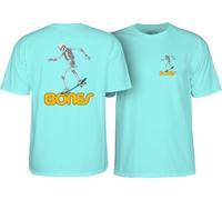 Powell Peralta Skateboard Skeleton '3' T-Shirts, Celedon, Medium