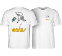 Powell Peralta Skateboard Skeleton T-Shirt, White, Large