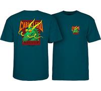 Powell Peralta Steve Caballero Street Dragon T-Shirt, Midnight Teal, Medium
