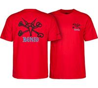 Powell-Peralta Unisex's Rat Bones Red T-Shirt Skate, XXL