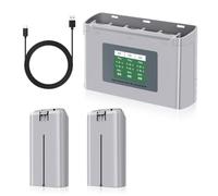 PoweLyt Mini 2 Series Intelligent Flight Battery Charger Combo 2-Pack 2400mAh Drone Batteries and 3 Slots Two-Way Charging Hub with LCD Display Fully Compatible with DJI Mini 4K/2/2 SE/SE Drone