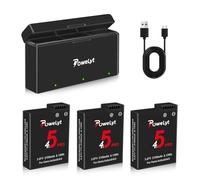 PoweLyt Osmo 360/Action 6/5 Pro/4/3 Battery 2 Packs 3.87V 2100mAh Osmo Action 5 Pro Batteries and 3 Channels Charging Station Compatible with DJI Osmo Action 6/Action 5 Pro/Action 4/Action 3,Osmo 360