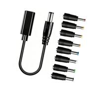 Power Adapter Cable Set with Type-C Female Input, 8 Adapter Tips and 30cm Cable for Router Backup Power Daily Guide Round Plug Cord Router Replacement Camera Supply Wire Led Light Short Shelf Type C
