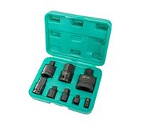 Power Adapter Set 8 pcs Square 1/4" 3/8" 1/2" & 1 inch Chrome Vanadium Steel with Power Magnification Adapter by WIESEMANN 1893 I Power Adapter Attachment for Inside & Outside in Tool case I 80010