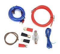 Power Amplifier Wire Kit, Zinc Alloy Car 10GA Power Amp Subwoofer Audio Speakers Cable Set Replacement Wire Kit with 60A Fuse