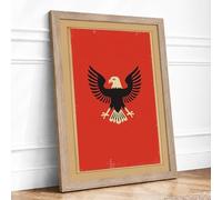Power and Authority Retro Framed Wall Art Print A1 (84.1×59.4cm) Oak, Wall Decor for Living Room, Bedroom, Office & Home, Ready to Hang, Art Gift