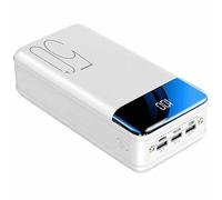 Power Bank 100000Mah Portable Fast Charging Powerbank 3 Usb Powerbank External Battery Charger for Mobile Phones Tablet,White