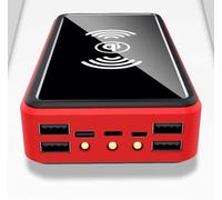 Power Bank， 100000Mah Portable Solar Wireless Charger - External Battery with LED Status Indicator, High-Capacity Powerbank