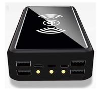 Power Bank 100000Mah Portable Solar Wireless Charger - External Battery with LED Status Indicator, High-Capacity Powerbank,Black