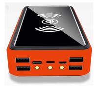 Power Bank 100000Mah Portable Solar Wireless Charger - External Battery with LED Status Indicator, High-Capacity Powerbank,Orange