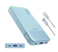 Power Bank 10000mAh, 35W Portable Charger, JUOVI Fast Charging External Battery Pack with PD 3.0 & QC 4.0, USB C Portable Power Bank for iPhone 15 14 13 Series, Galaxy, Tablet, Switch, and More (Blue)