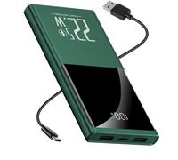 Power Bank, 10000mah Fast Charging Portable Charger, USB-C in/Out, 3 Outputs & 2 Inputs, LED Display Slim Battery Pack Compatible with iPhone 15/14/13/12,Samsung,Google Android
