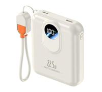 Power Bank 10000mAh, Fast Charging Portable Charger with Built-in Cables, 22.5W 4 Outputs LED Display, Small USB C Battery Pack for iPhone 16 15 14 iPad Tablets (Beige)