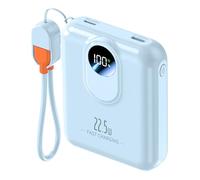 Power Bank 10000mAh, Fast Charging Portable Charger with Built-in Cables, 22.5W 4 Outputs LED Display, Small USB C Battery Pack for iPhone 16 15 14 iPad Tablets (Blue)