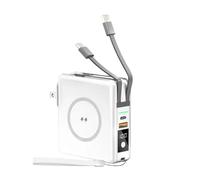 Power Bank 15W Magnetic Wireless Charging Comes With Dual-Wire Pd22.5W Fast Power Bank Large-Capacity Mobile Power Supply,White