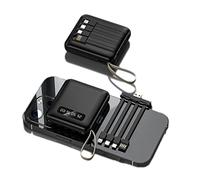 Power Bank 20000 MAh Large Capacity Comes With Four-wire Charging Treasure Fast Charging Portable Power Bank (Color : Schwarz, Size : 10000mAh)