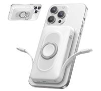 Power Bank 20000mAh, 22.5W PD Wireless Power Bank Fast Charging, Portable Charger with Built in USB-C/IOS cable, Magnetic Battery Pack with Stand for iPhone 16/15/14/13/12 Pro Max