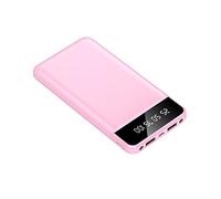 Power Bank, 20000mAh Large-capacity Mobile Phone Charging Treasure Fast Charge Portable Large-capacity Mobile Power Supply (Color : Pink, Size : 10000mAh)