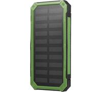 Power Bank, 20000Mah Solar Kit with Fast Charging Dual USB Port Solar Charging Mobile Polymer Battery, for Sport, Travel, And Outdoor,Green