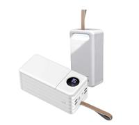 Power Bank, 22.5W Fast Charging Portable Charger USB C Powerbank with 3 USB Output& 3 Input External Battery Pack for Mobile Phone,White,100000mAh